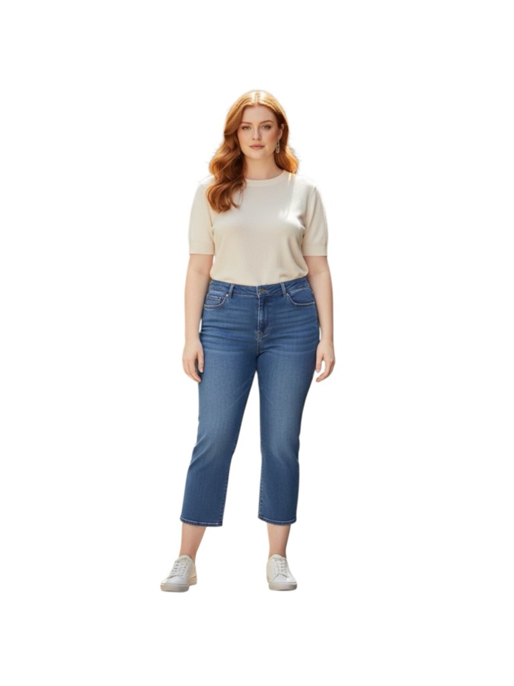 Lee Plus Size Cropped Jeans in Denim Blue 18W Petite